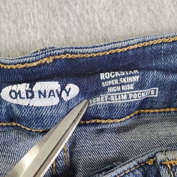 Old Navy Jeans Womens 4 Blue Rockstar Super Skinny High Rise Denim - Picture 5 of 10